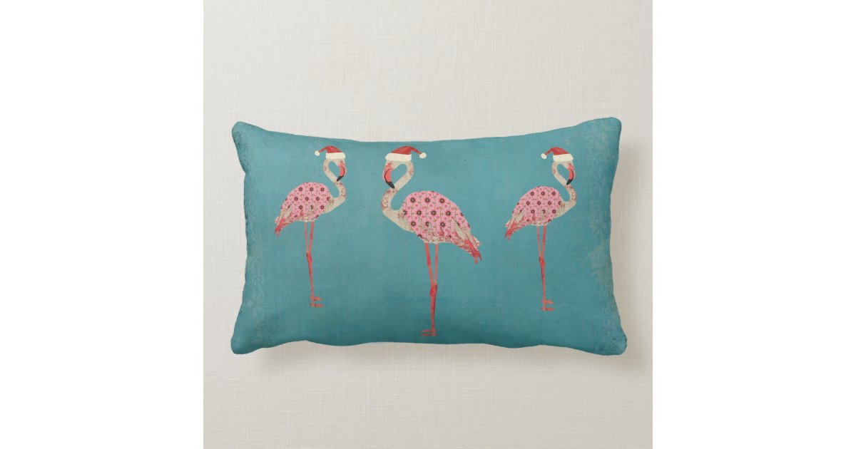 Festive Flamingos Lumbar Pillow