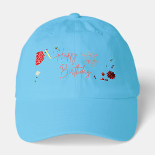 Festive Flat Lay Birthday Party Background Hat