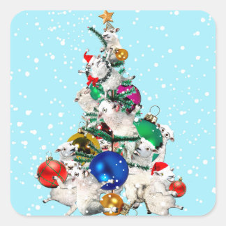 Festive Fleece Tree Sticker