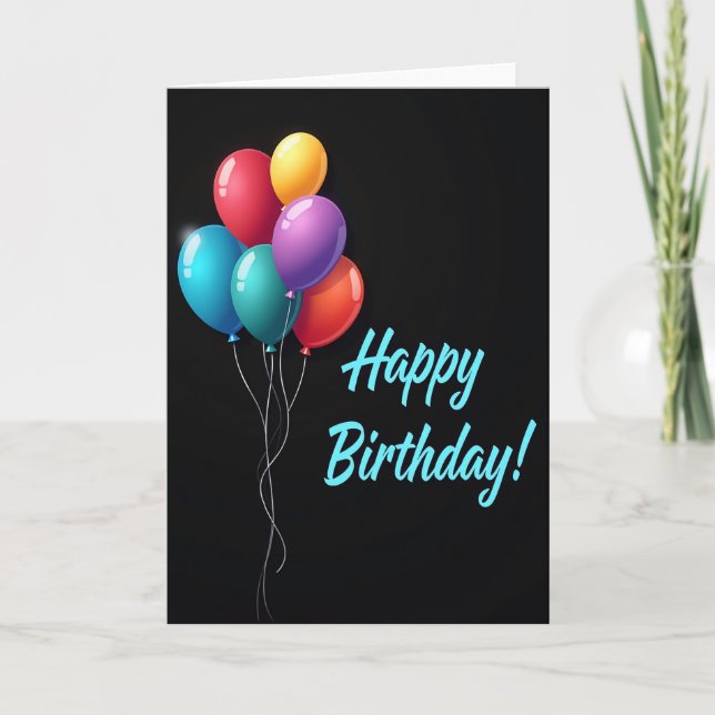 Festive Floating Balloon Card (Front)