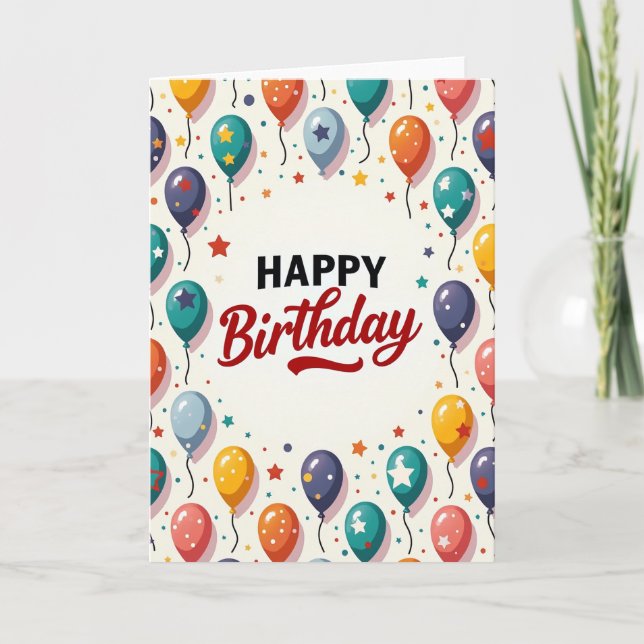 Festive Floating Birthday Card (Front)