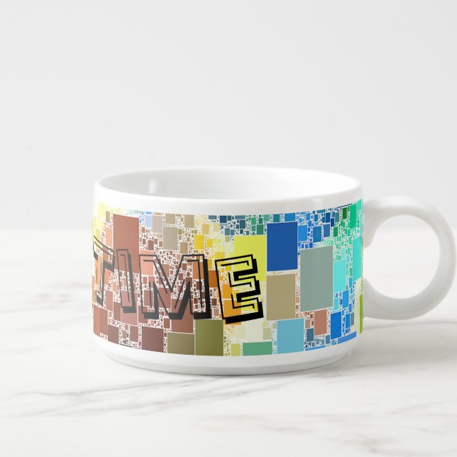 Festive Floating Block Abstract Artwork Custom Bowl (Left)