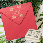 Festive Flora Merry Christmas Gold Ink Rubber Stamp<br><div class="desc">_____________________________ ***this design is part of a christmas holiday collection*** Step into a world of timeless holiday charm with my "Festive Flora: Christmas Splendor Poinsettia Delight" collection. 🌸🎄 Embrace the magic of the season with a captivating blend of florals, lush green pine leaves, dainty red berries, and the enchanting hues...</div>