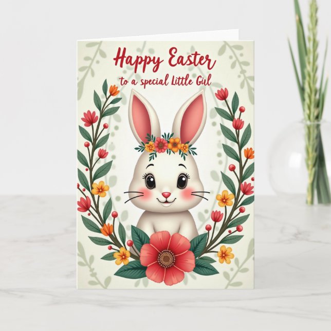 Festive Floral Creature Card (Front)