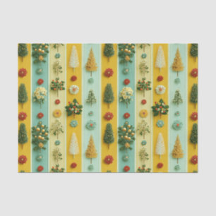 Festive Floral Holiday Pattern Tissue Paper