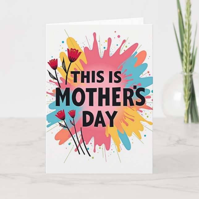 Festive Floral Mothers Day Card (Front)