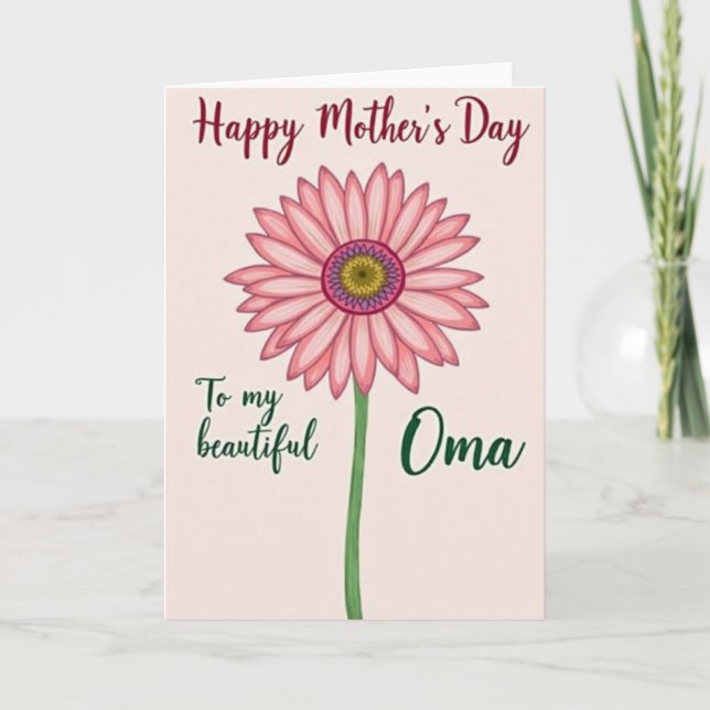 Festive Floral Oma Card (Front)