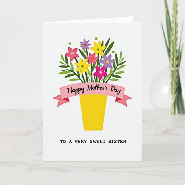 Festive Floral Wishes Card (Front)