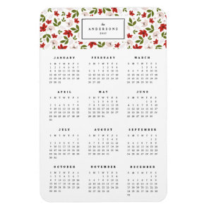 Festive Florals 4x6 Yearly Calendar Magnet