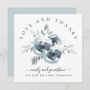 Festive Florals Thank You Names Wedding Note Card