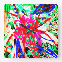 FESTIVE FLOWER ART Wall Clock #2