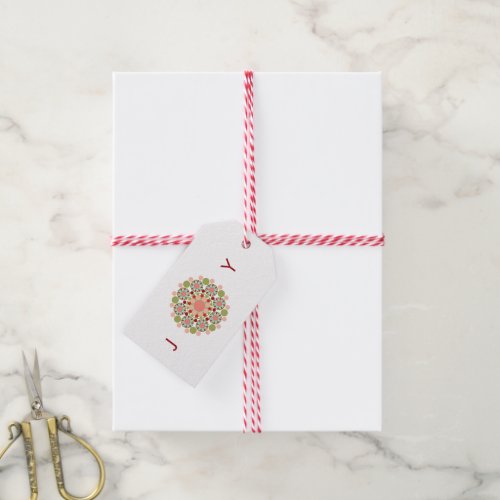 Festive Flower Joyful Christmas Holiday Gift Tag