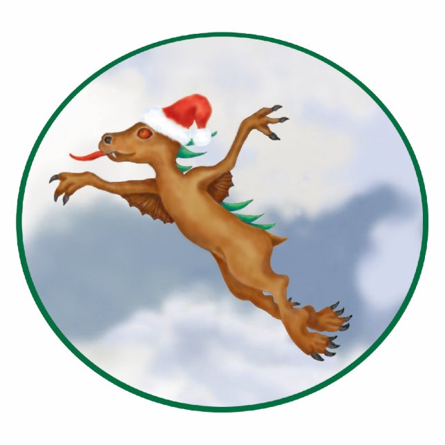 Festive Flying Chupacabra Ornament (Front)