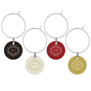 Festive Foliage Art Deco Vintage Elegant Holiday Wine Charm