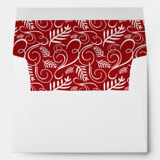 Festive Foliage Deco Frame Red Holiday Envelope