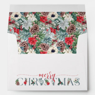 Festive Foliage Floral Christmas Holiday Pattern Envelope