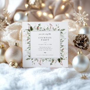 Festive Foliage Frame Holiday Party Invitation