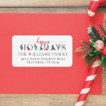 Festive Foliage Happy Holidays Return Address Label<br><div class="desc">Deck the halls with traditional Christmas foliage for your personalized holiday correspondence! Bright red poinsettias, holly berries and pine cones lend colorful woodland flair in an elegantly rustic watercolor style. This classic Christmas design features sweet floral accents adorning each letter, paired with a playful script font. Matches perfectly to the...</div>