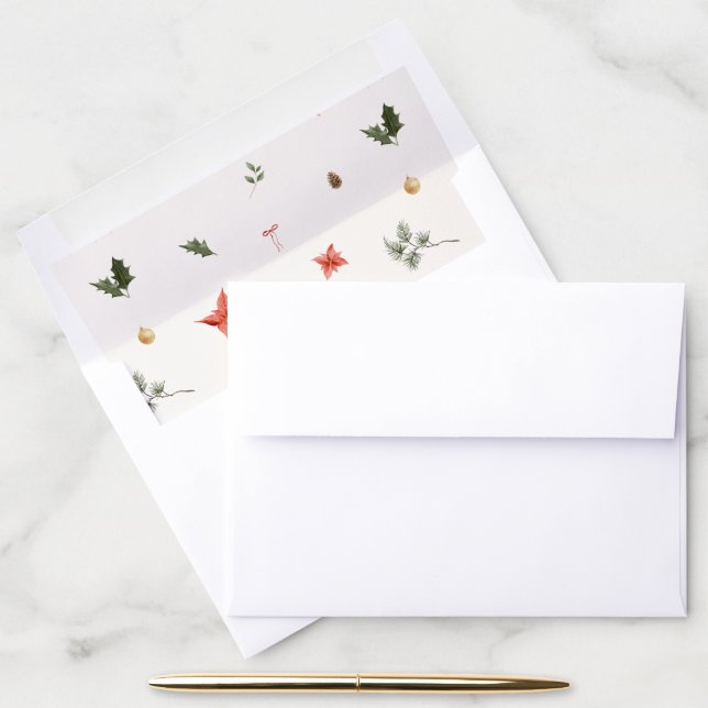 Festive Foliage Holiday Pattern Envelope Liner (Desk)