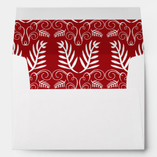 Festive Foliage Vintage Art Deco Frame Red Holiday Envelope