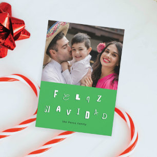 FESTIVE FONT FELIZ NAVIDAD PHOTO HOLIDAY CARD