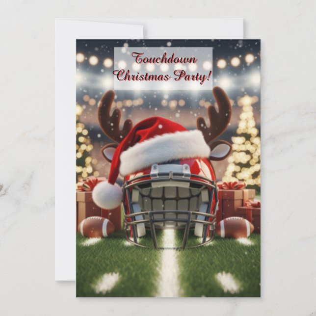 Festive Football Cheer – Holiday Game Invitation (Front)