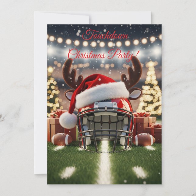 Festive Football Cheer – Holiday Game Invitation (Front)