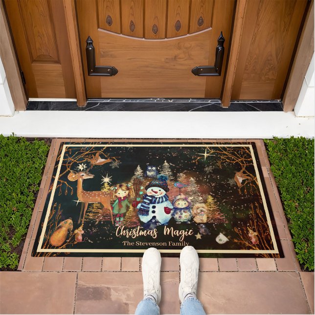 Festive Forest Friends Christmas Welcome Mat (Festive Forest Friends Christmas Welcome Matb)