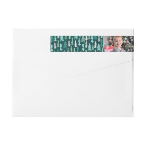 Festive Forest  Holiday Photo Wrap Around Label