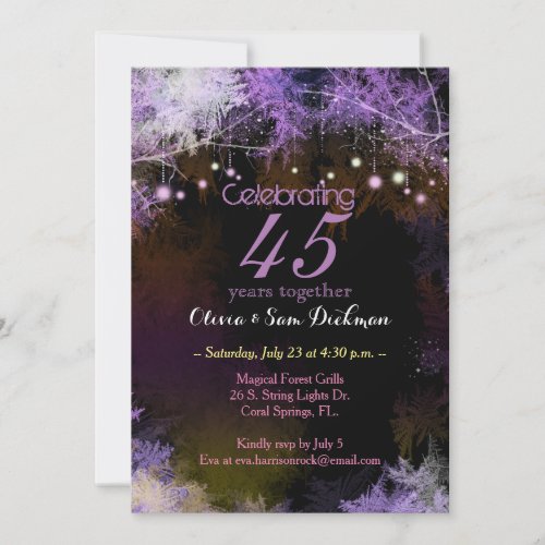 Festive Forest Lights Wedding Anniversary Party Invitation