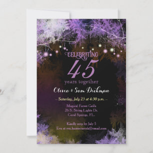Festive Forest Lights Wedding Anniversary Party Invitation