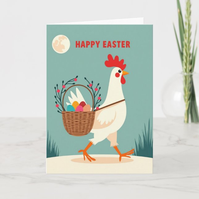 Festive Fowl Egg Basket Card (Front)