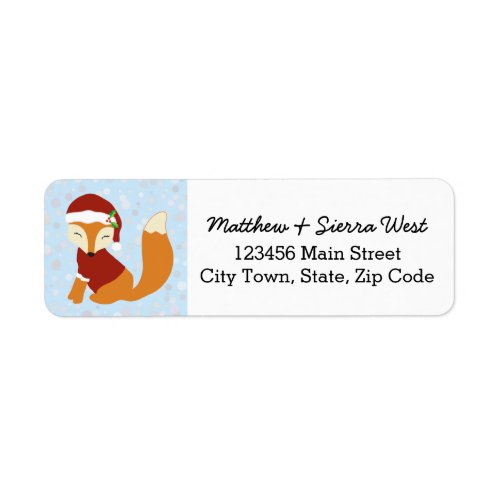 Festive Fox Christmas Holiday Label