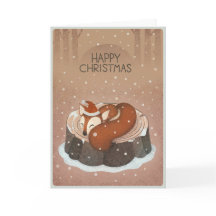 Festive Fox. Deep and Snowy Wood Christmas. Card