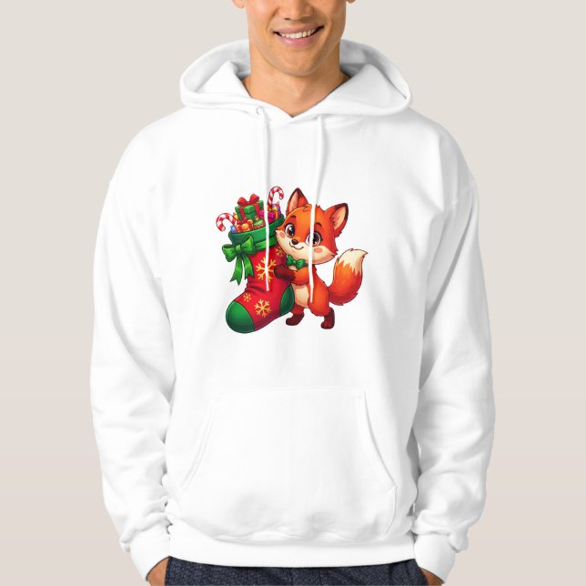 Festive Fox Stocking Hoodie (Front)