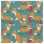 Festive Foxes Pattern Christmas Themed Fabric