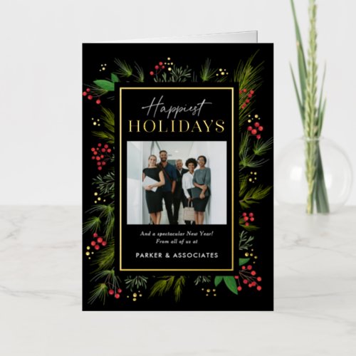 Festive Frame FOIL Photo Business Holiday Card