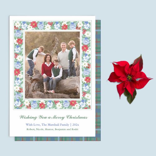 Festive Frame Modern Chintz Picture Christmas Holiday Card