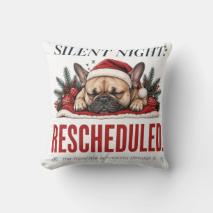 Festive Frenchie Sleepy Christmas Home Decor Throw Pillow