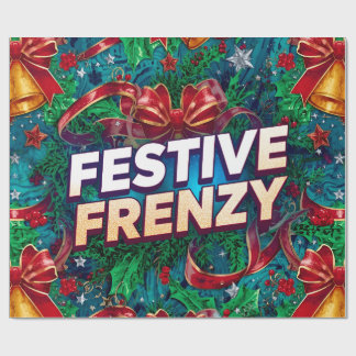 Festive Frenzy Maximalist Holiday Wrapping Paper