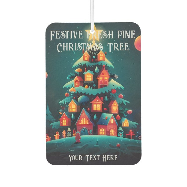 Festive fresh pine scented Christmas Tree Air Freshener (Front)