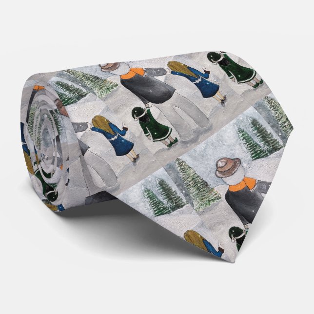 Festive Friends Painting by Alfred Fox Collectible Neck Tie (Rolled)