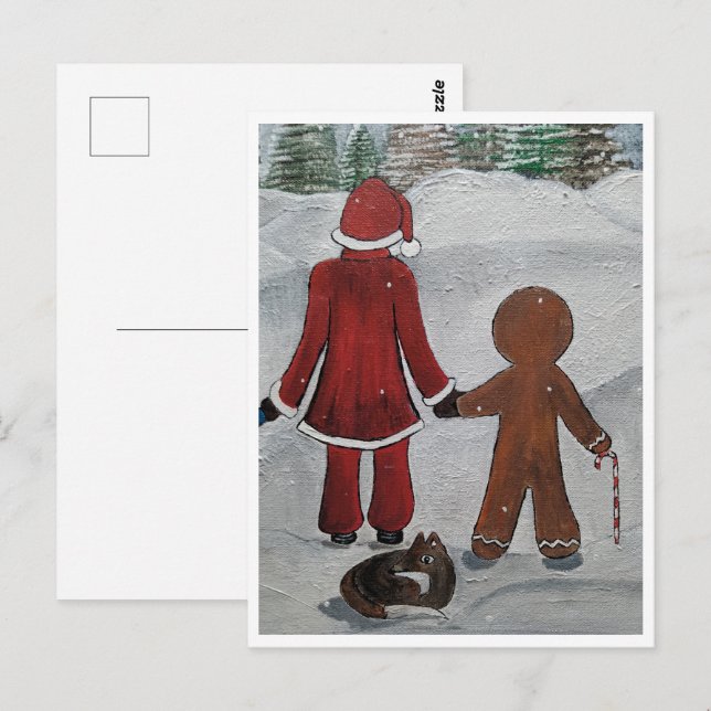 Festive Friends Painting by Alfred Fox Collectible Postcard (Front/Back)