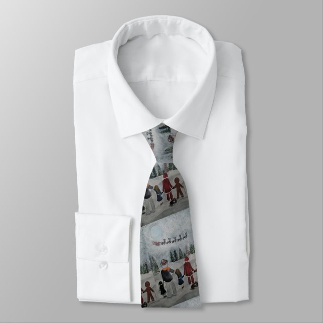 Festive Friends Painting by Alfred Fox Neck Tie (Tied)