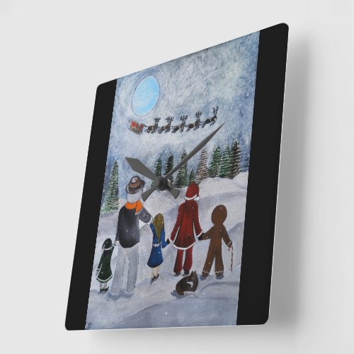 Festive Friends Painting by Alfred Fox Square Wall Clock