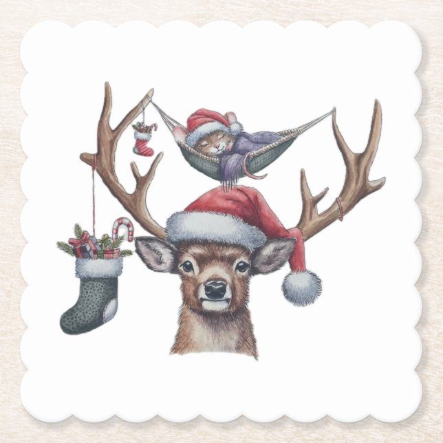Festive Friends Paper Coaster (Front)