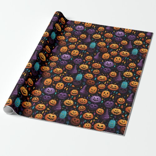 Festive Fright Night Pumpkin Wrapping Paper
