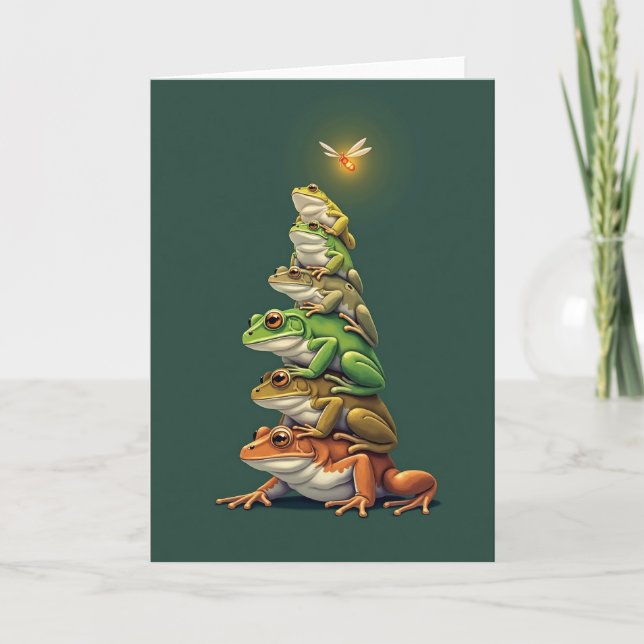 Festive Frog Stack Card (Front)