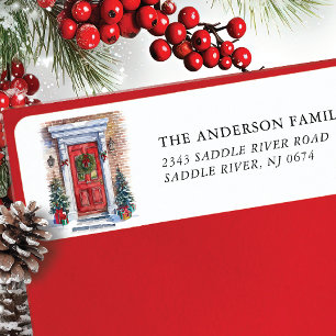 Festive Front Door Return Address Label