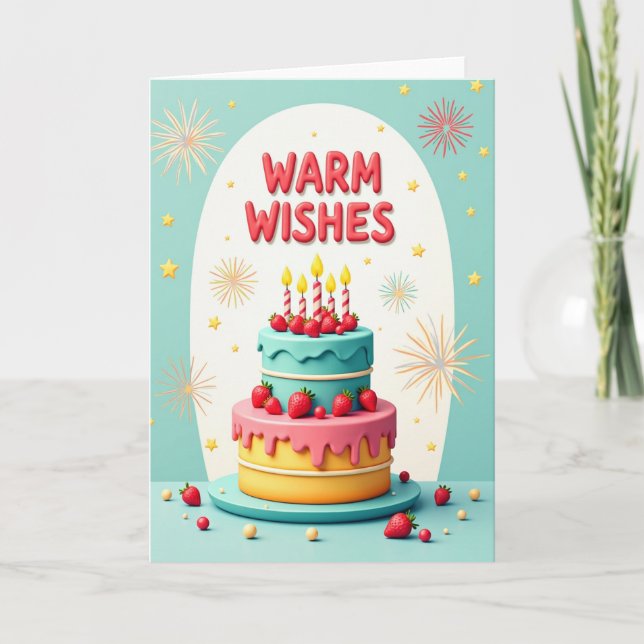 Festive Frosted Cake Card (Front)